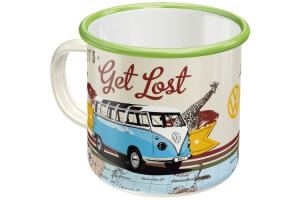 Emaille-Becher VW Bulli-Let\'s Get Lost Away